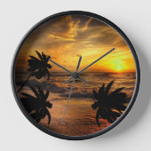 HORLOGE CHASSE COUCHES DE SOLEIL OCÉAN SCÉNARIO NATURE (Recto)