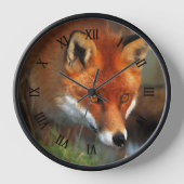Horloge Chasse Red Fox peinture à l'huile (Recto)