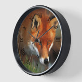 Horloge Chasse Red Fox peinture à l'huile (Angle)
