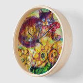 HORLOGE CHAT AVEC RIBBON ROUGE ET SOUFFRES (Angle)