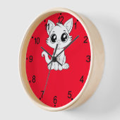 Horloge Chat blanc adorable (Angle)