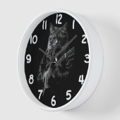 Horloge Chat cool Jouer Guitare électrique (Angle)