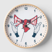 Horloge Chat dans le Casquette | Cravate de la boîte de te (Recto)