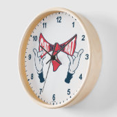 Horloge Chat dans le Casquette | Cravate de la boîte de te (Angle)