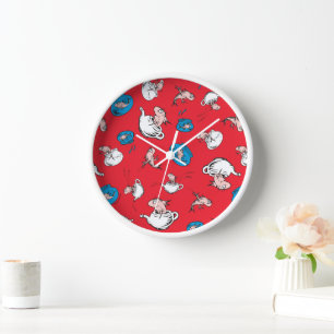 Horloge Chat dans le Chapeau Le Poisson Rouge Motif
