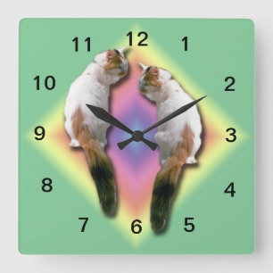 Horloge - Chat en miroir