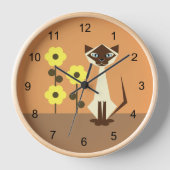 Horloge Chat Kitty et fleurs (Recto)