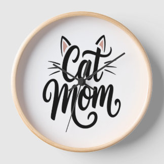 Horloge Chat Maman Whiskers et Oreilles