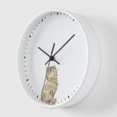 Horloge Chat mignon regardant les mains de l'horloge - Hum (Angle)