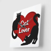 Horloge Chat Mignonne Amoureux des chats Horloge M (Angle)