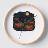 Horloge Chat noir dans le T-shirt classique Patch (Recto)