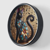 Horloge chat noir égyptien (Angle)