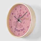 Horloge Chat rose avec Violon (Angle)