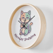Horloge Chat Sarcasique Déjà en Train de Juger (Angle)