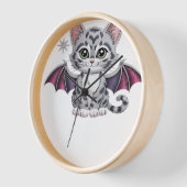 Horloge chatte brodée T-shirt classique (Angle)