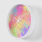 Horloge Chaux rose Vert Purple Bleu Polygone Art Motif Cl (Angle)