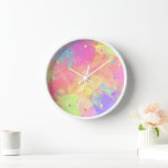 Horloge Chaux rose Vert Purple Bleu Polygone Art Motif Cl<br><div class="desc">Belle mosaïque contemporaine colorée polygon art motif design. Décor original pour décorer votre chambre de maître ou d'enfant,  cuisine,  crèche,  salon ou chambre familiale,  grotte de femme,  dortoir de collège,  condo,  studio ou appartement,  ou même votre voiture.</div>