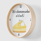 Horloge Cheesecake O'Clock amusant graphique alimentaire (Angle)