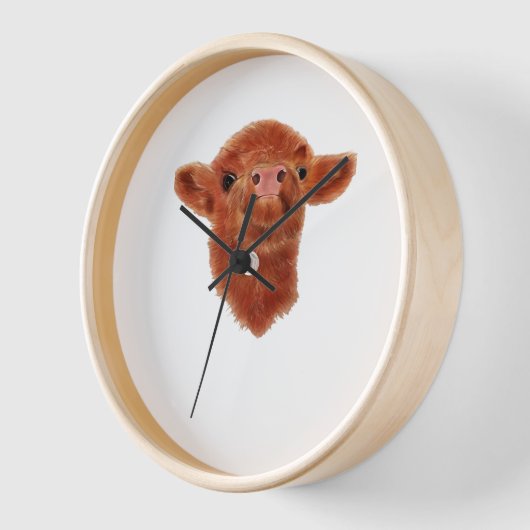 Horloge Chemise T surdimensionnée de la vache Highland (Angle)