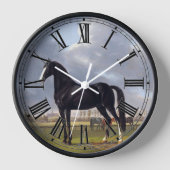 Horloge Cheval de course noir vers 1828 (Recto)