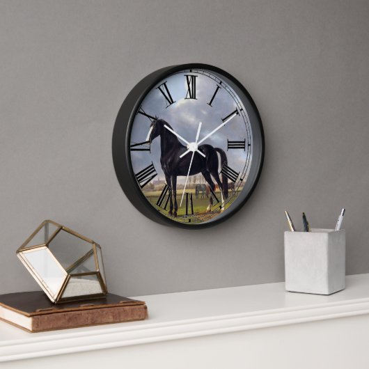 Horloge Cheval de course noir vers 1828 (Bureau)