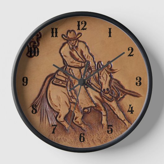 Horloge Cheval occidental en cuir équitation Rodeo Cowboy (Recto)