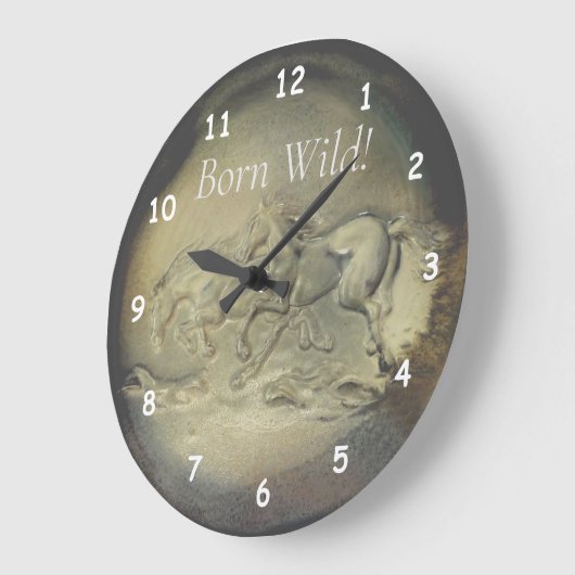 Horloge - Chevaux Nés Sauvages (Angle)