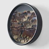 Horloge Chevaux sur le ranch, Mongolie Intérieure, Chine (Angle)