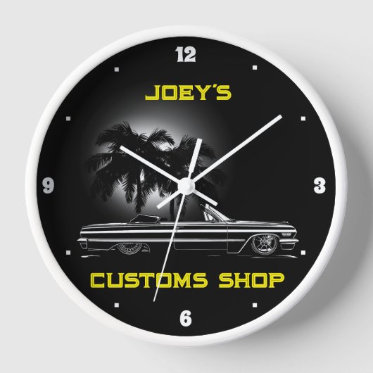 Horloge Chevy Sixties Black Convertible N'importe quel nom (Recto)