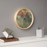 Horloge Chic Abstrait Triangles Motif en mosaïque<br><div class="desc">Beau contemporain sobre masculin bleu turquoise, olive et vert foncé, orange brûlé, jaune ocre, mauve et marron taupe triangles et carré en mosaïque de polygone motif. Design orné, fantaisiste, branché, branché, hipster pour la fashionista artistique ou stylisée diva de mode, le populaire branché moderne, rétro vintage, nouveau déco ou graphiste...</div>