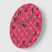 Horloge chic de Boho de fleur rouge (Angle)