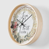 Horloge Chic Elegant Mariage de couronne florale (Angle)