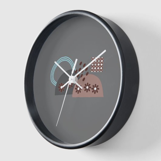 Horloge Chic moderne Monogramme rond Boho (Angle)