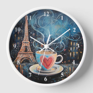 Horloge Chic Tour Eiffel Café Coeur Café Chalk Paris