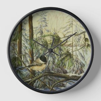 Horloge "Chickadee à cou noir" par Charlie Rapsky - Horlog