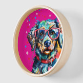 Horloge Chien avec des lunettes (Angle)