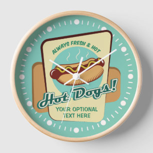 Horloge Chien chaud de texte personnalisé