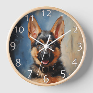 Horloge Chien de berger allemand chiot