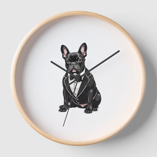 Horloge Chien de taureaux français à Tuxedo (Recto)