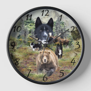 Horloge Chien d'ours karélien