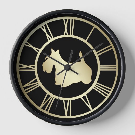 Horloge Chien écossais en or (Recto)