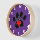 Horloge Chien maman Dessin pourpre (Angle)