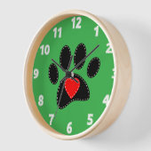 Horloge Chien maman Dessin vert (Angle)