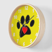 Horloge Chien maman tirant Jaune (Angle)
