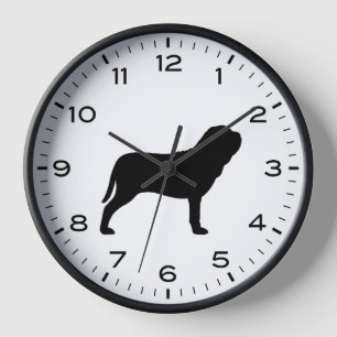 Horloge Chien napolitain Mastiff race Silhouette
