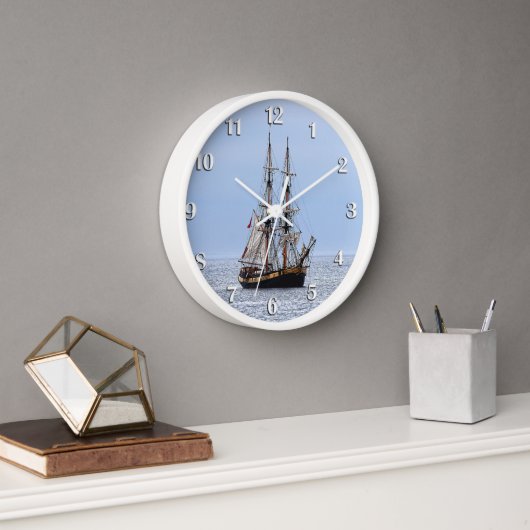 Horloge Chiffres blancs du bateau de pêche nautique (Bureau)