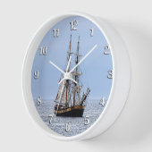 Horloge Chiffres blancs du bateau de pêche nautique (Angle)