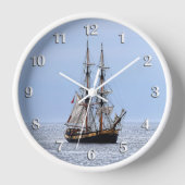 Horloge Chiffres blancs du bateau de pêche nautique (Recto)
