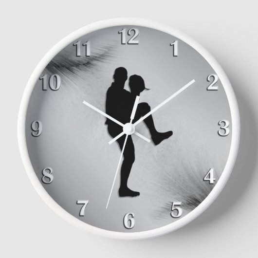 Horloge Chiffres blancs du lanceur de baseball (Recto)