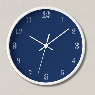 Horloge Chiffres blancs modernes   Classic Navy Indigo